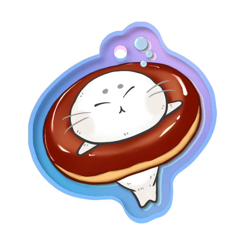 ドーナツにハマったアザラシの赤ちゃん🍩めじるしチャーム