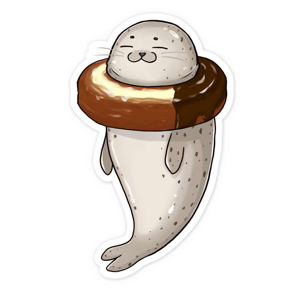 ドーナツにハマったアザラシ🍩ステッカー