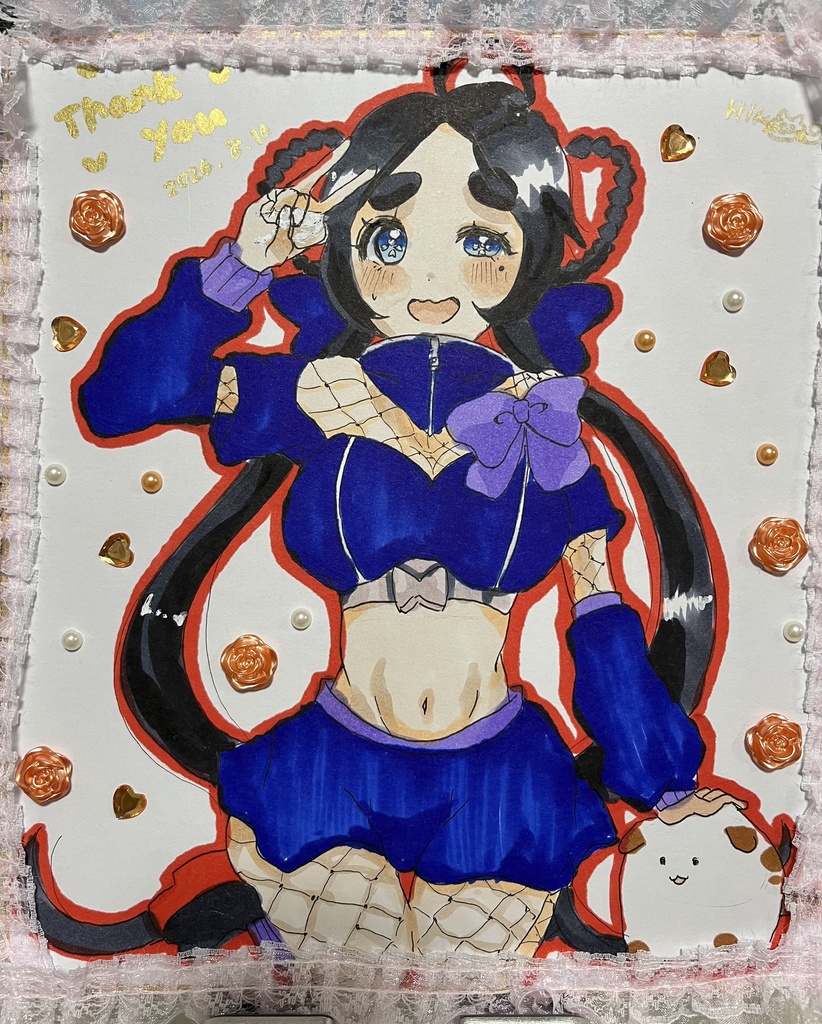 オリジナルキャラクター　タビ　デコ色紙大