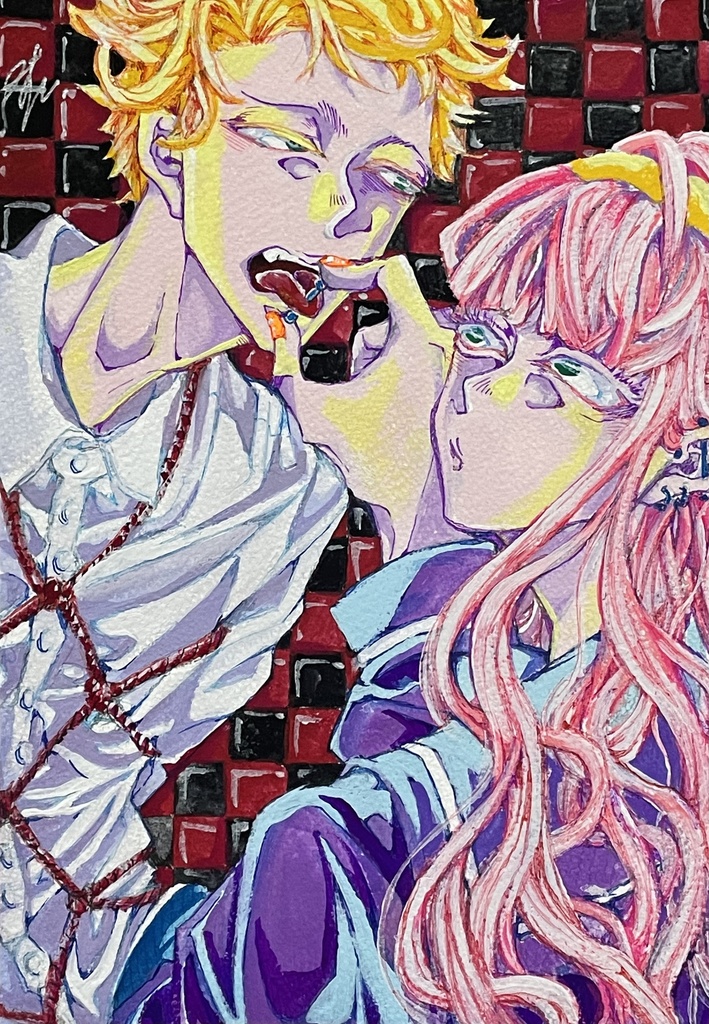 アナログ原画「独占」塗装額付き