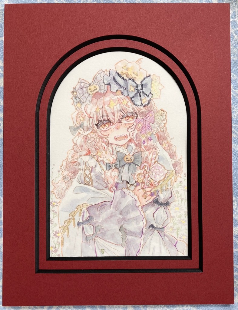水彩原画　ハロウィン　AP額