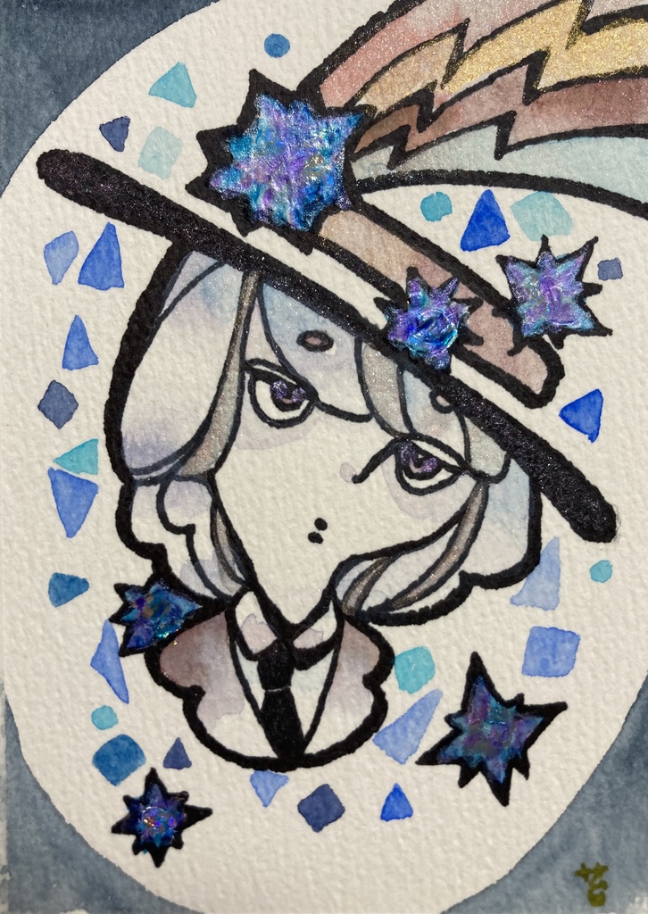 ATCサイズ原画 C 鹿骨、D 巻角、E 帽子、F 炎神