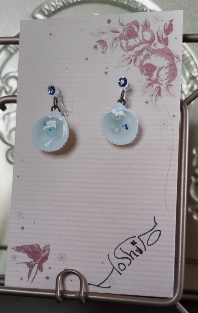 夏の貝殻イヤリング/ピアス