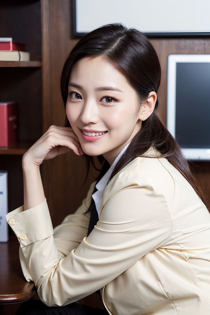 笑顔で働く美人OL写真集(AI美女)