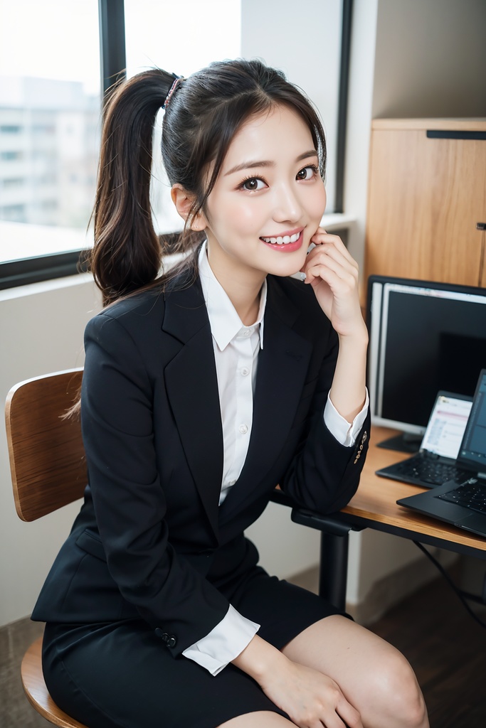 笑顔で働く美人OL写真集(AI美女)