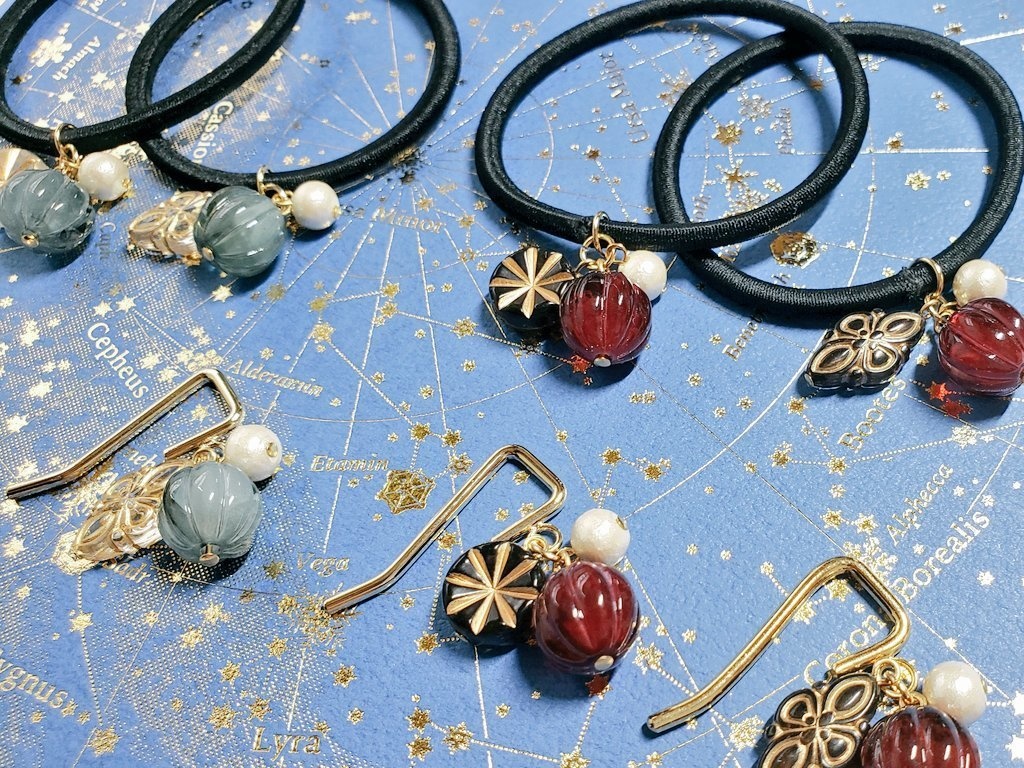 鬼灯カラー ヘアゴム/ポニーフック