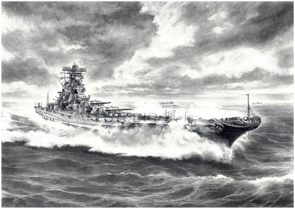 限定製作ミニチュア複製原画「鋼鉄の浮城 -戦艦 武藏 2604-」