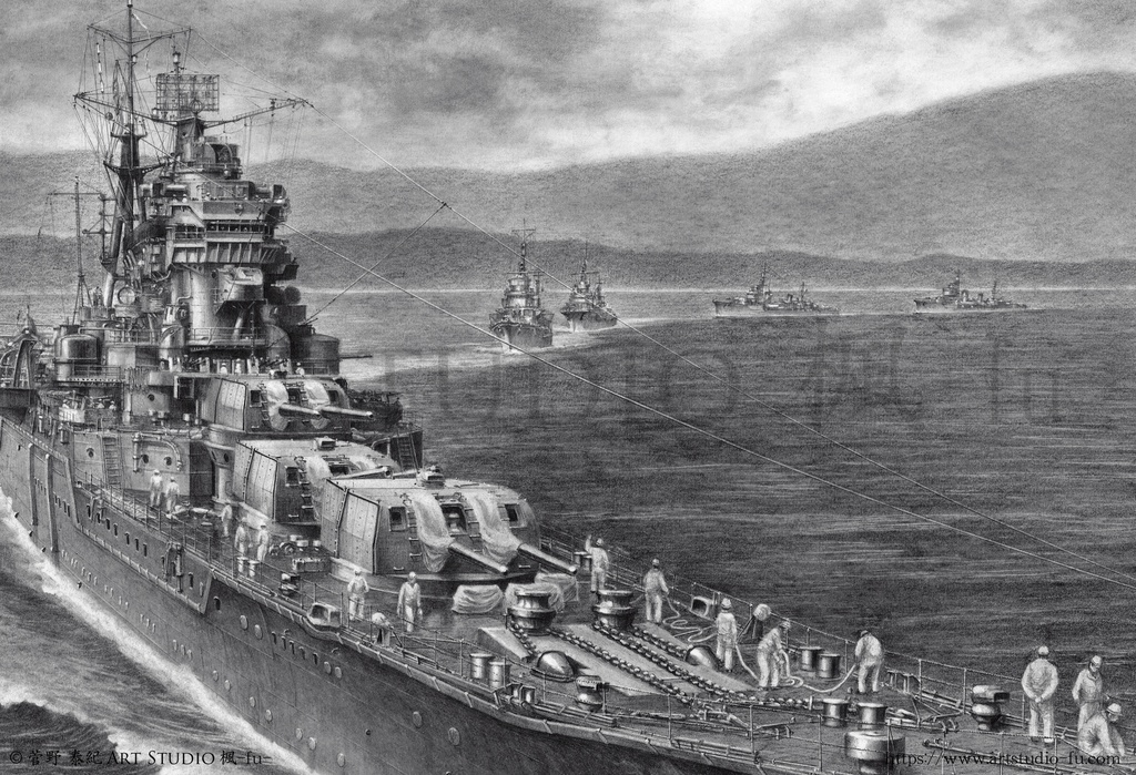 限定製作ミニチュア複製原画「抜錨 -西村艦隊 26041022-」