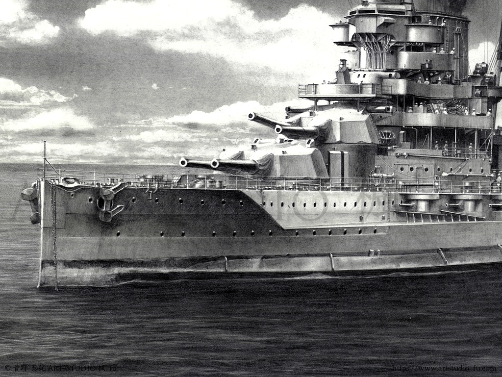 限定製作ミニチュア複製原画「Tow the Resolution! −戦艦 バーラム 1940−」