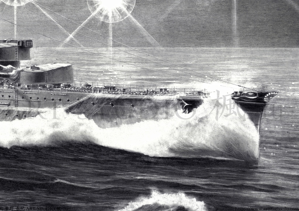 限定製作ミニチュア複製原画「わだつみの駿馬 −戦艦 霧島 2602−」