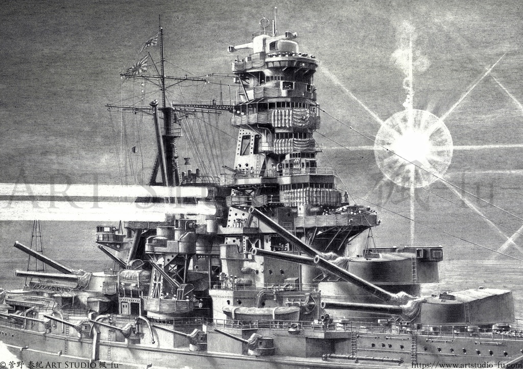 限定製作ミニチュア複製原画「わだつみの駿馬 −戦艦 霧島 2602−」