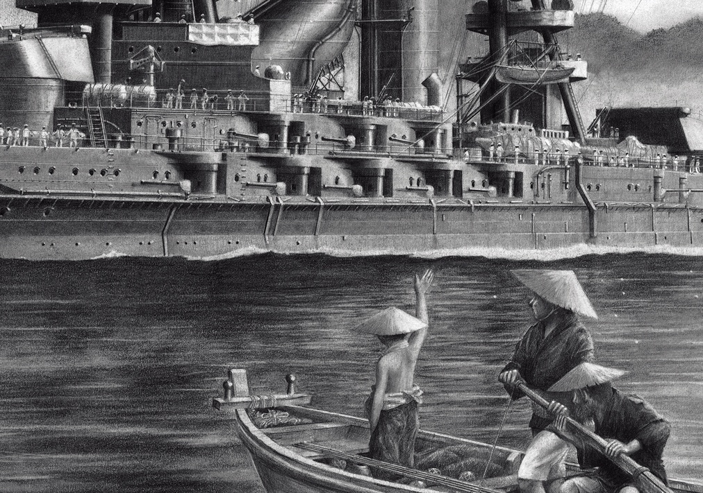 限定製作ミニチュア複製原画「憧憬 -われは海の子- 戦艦 長門 2588」