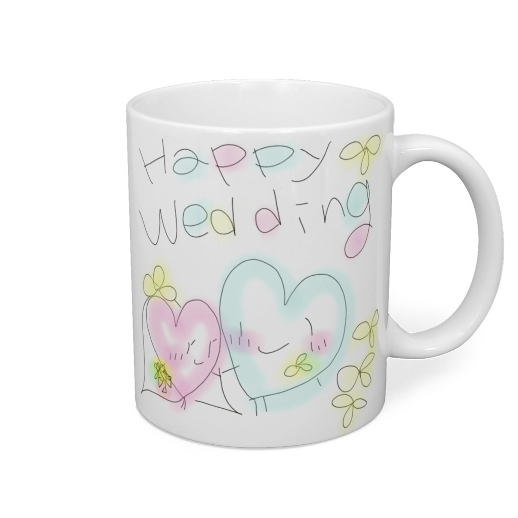 Happy  Wedding ヴェール マグカップ
