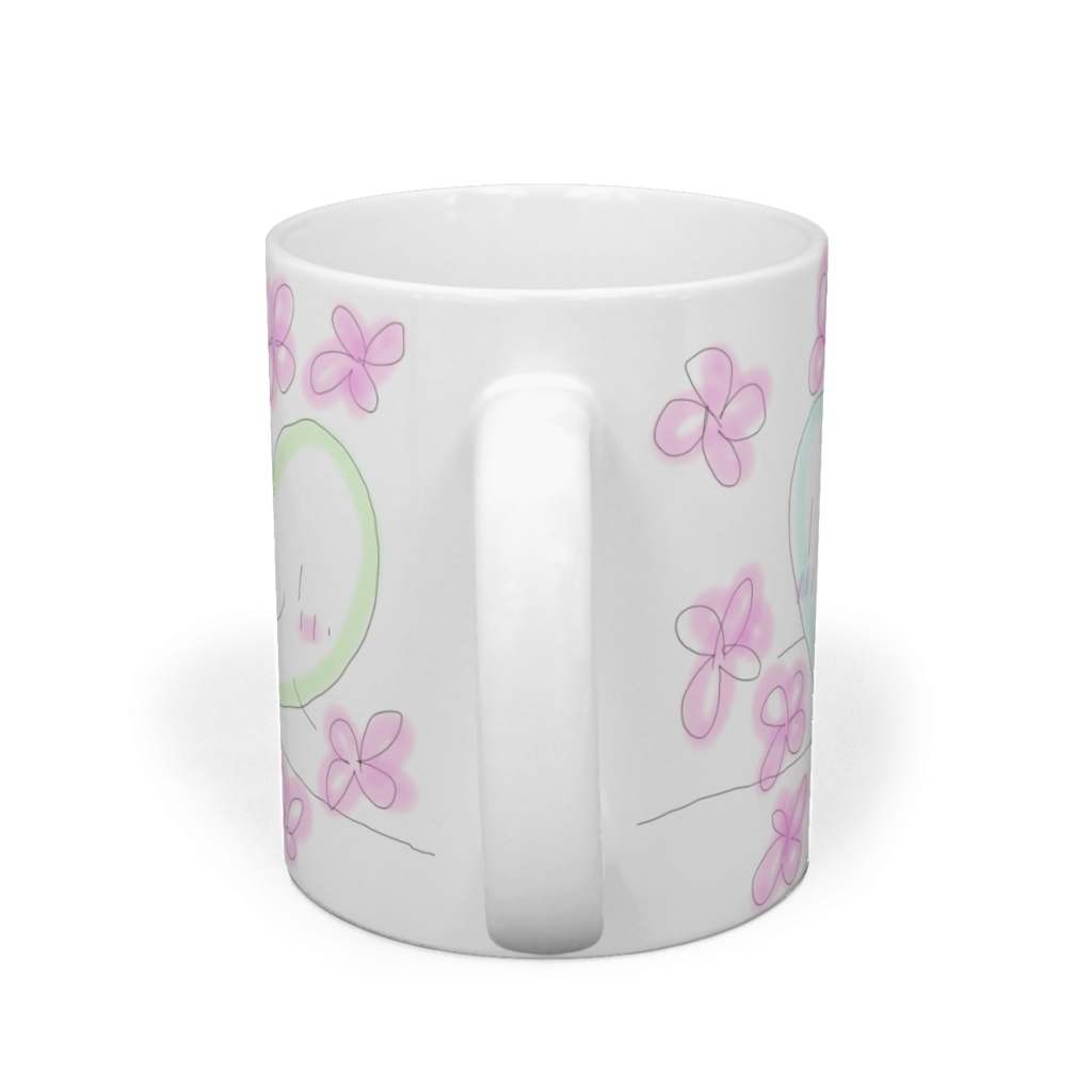花のハートのマグカップ