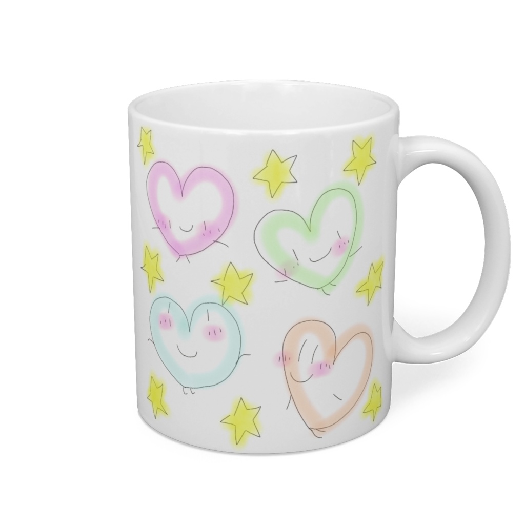星のハートのマグカップ