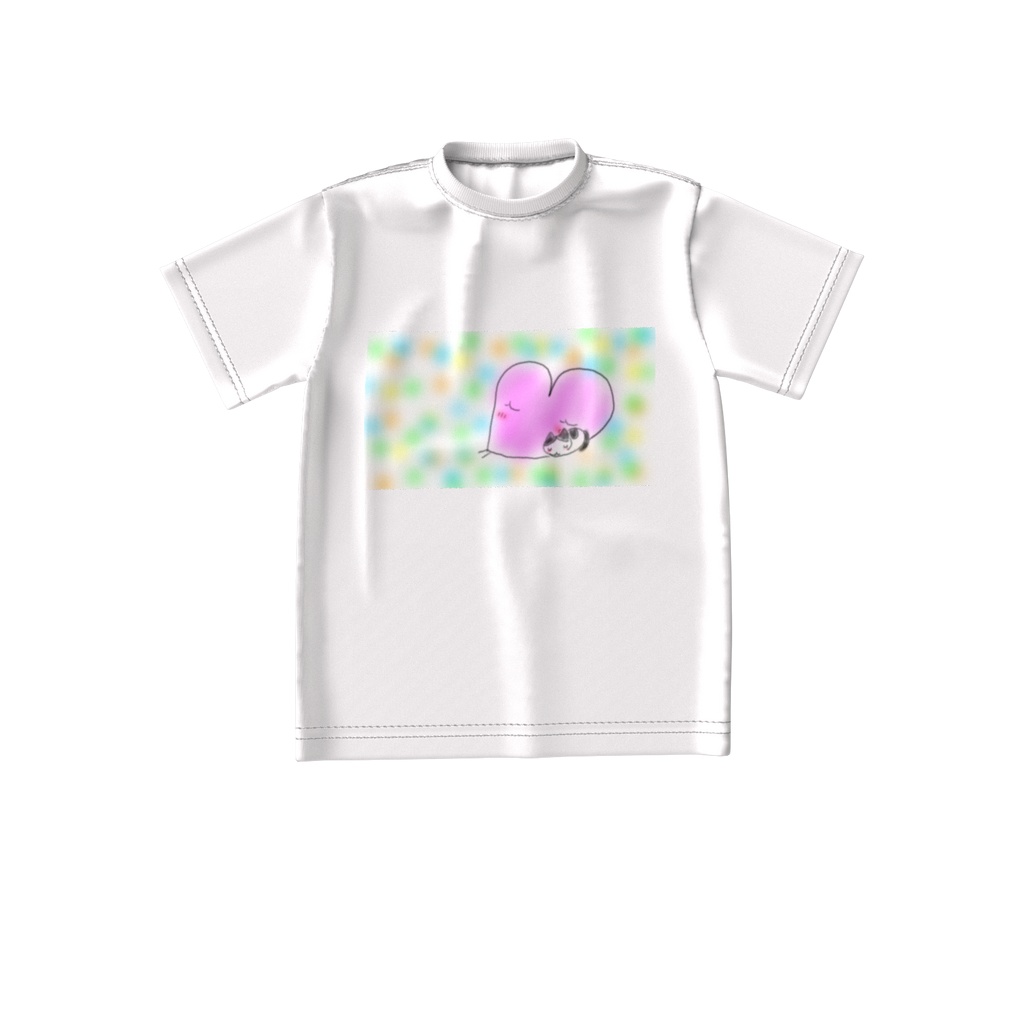 ビックシルエットめいたんとハートちゃんのお昼寝Tシャツ