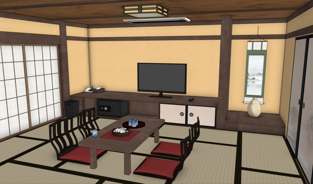 【3D背景】旅館・和室【skp形式】