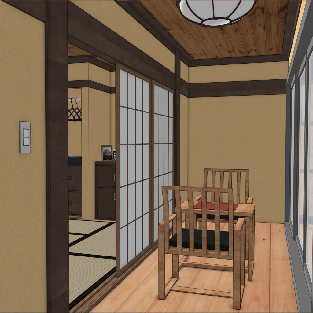 【3D背景】旅館・和室【skp形式】