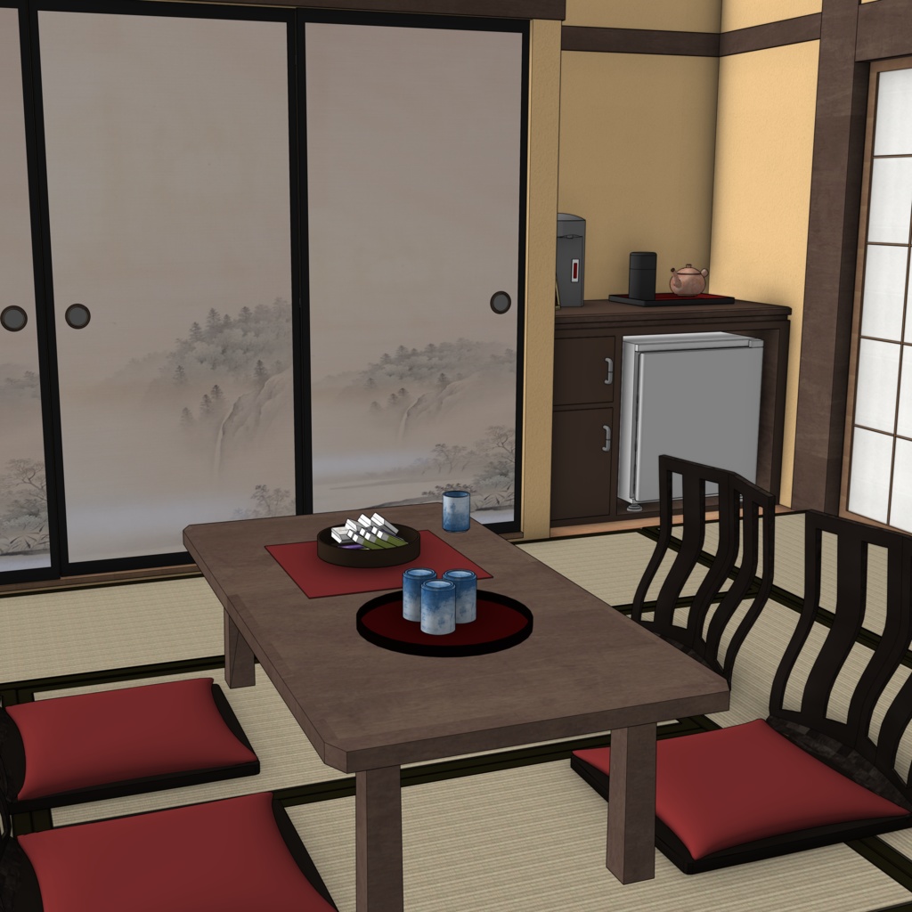 【3D背景】旅館・和室【skp形式】