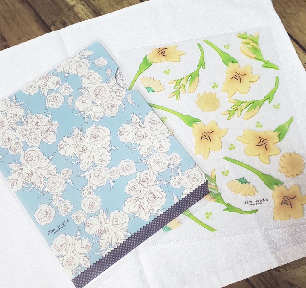 花柄ミニクリアファイル2種セット