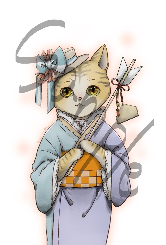 2022年賀状-虎猫(文字なし)
