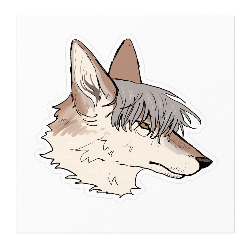 コヨーテ先生横顔ステッカー