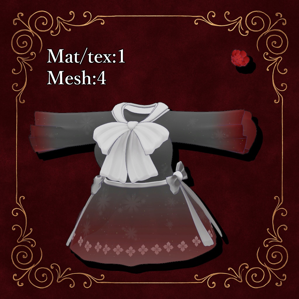 【ジル-S-用衣装】Velvet Ribbon Dress