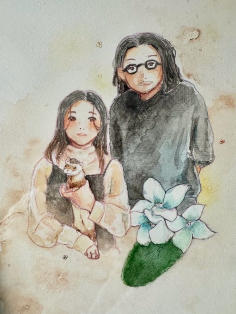 ペットと飼い主さんの似顔絵