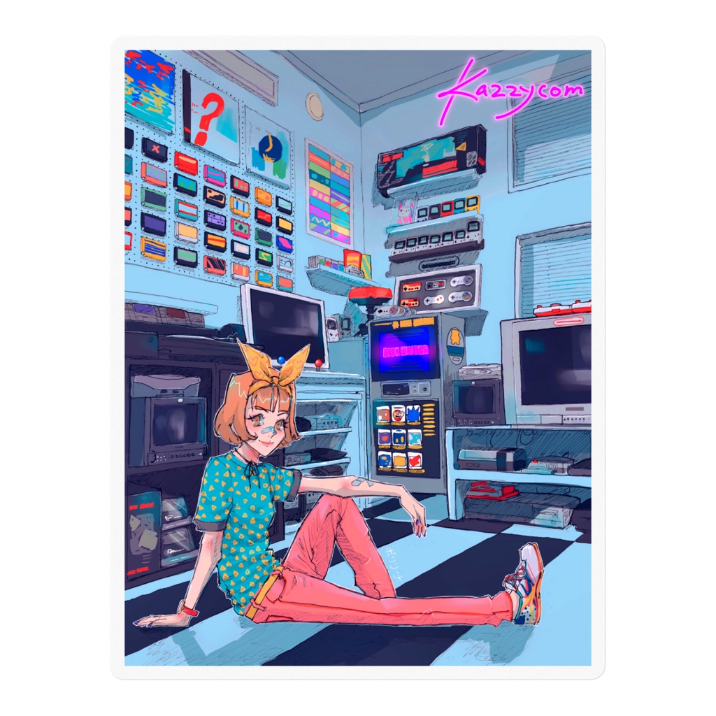カジコムの部屋ステッカー