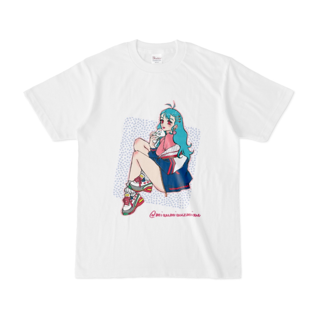 ゲームコントローラーを持つ少女Tシャツ♡