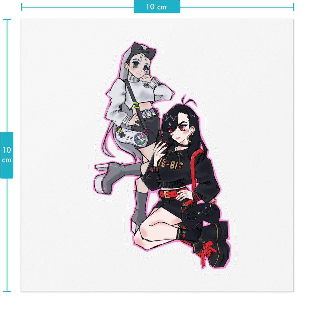 sfc&md少女ステッカー🤍🖤