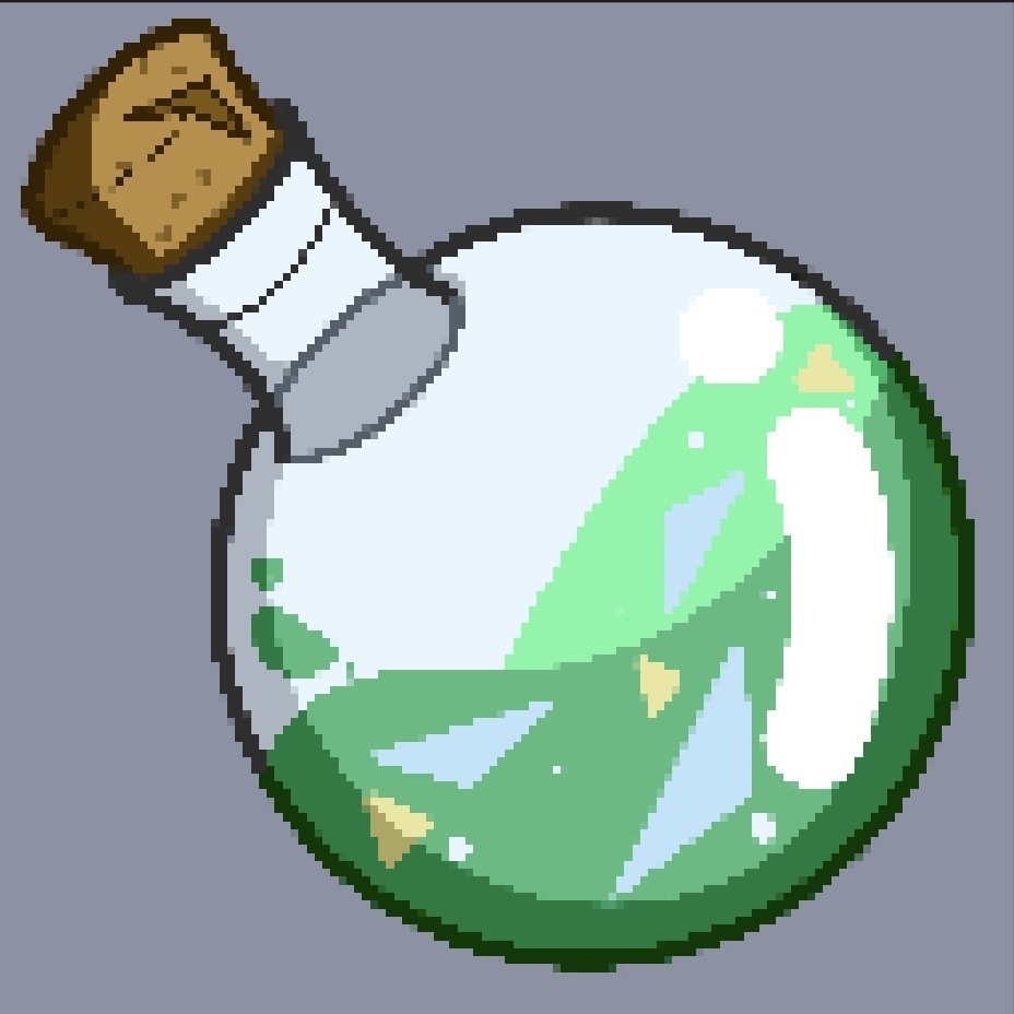 【ゲーム素材】ファンタジーRPG風 ポーション 4色セット(ドット絵 / 背景透過PNG)