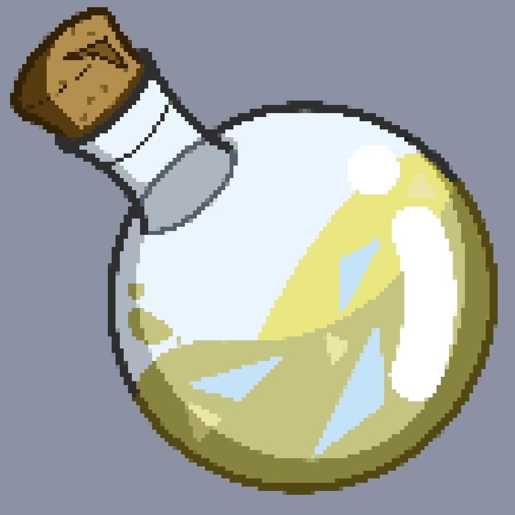 【ゲーム素材】ファンタジーRPG風 ポーション 4色セット(ドット絵 / 背景透過PNG)