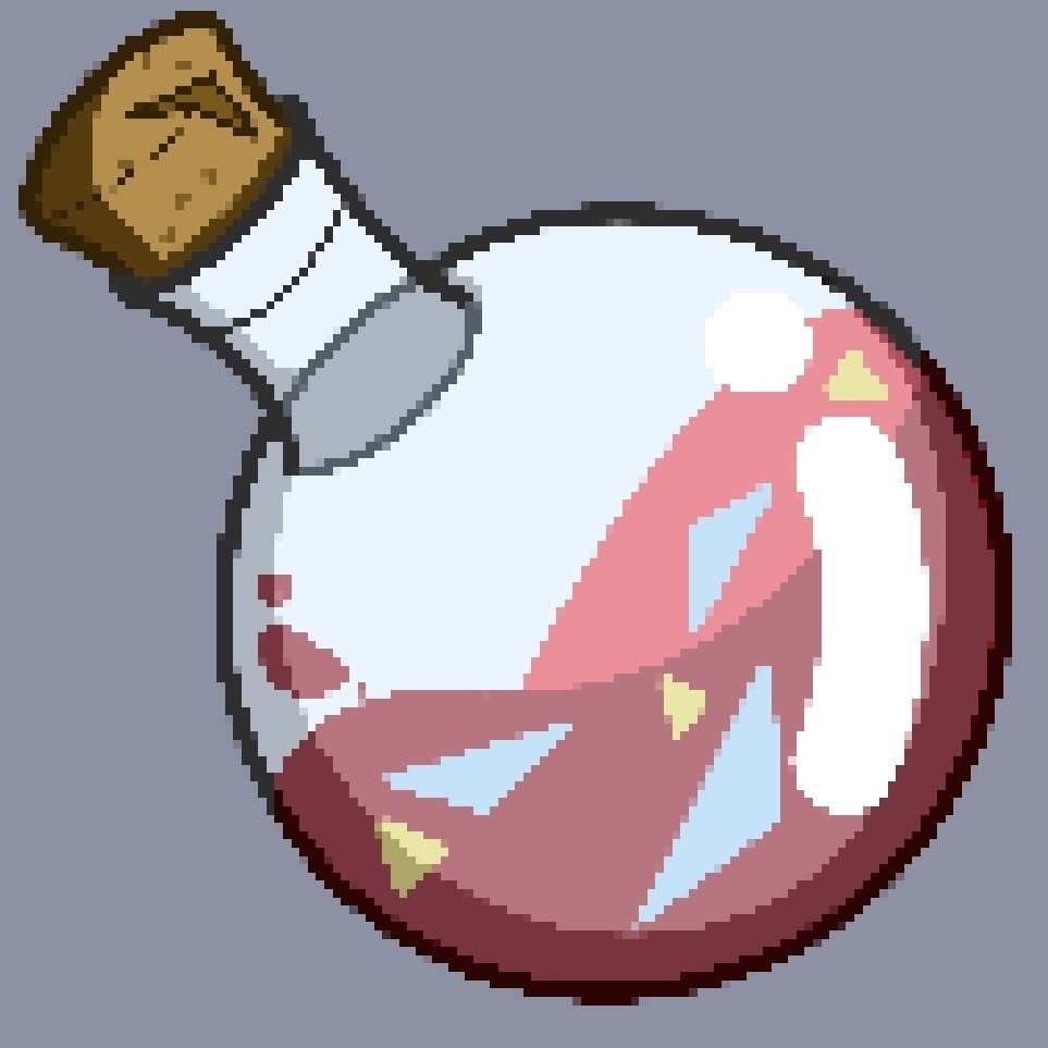 【ゲーム素材】ファンタジーRPG風 ポーション 4色セット(ドット絵 / 背景透過PNG)