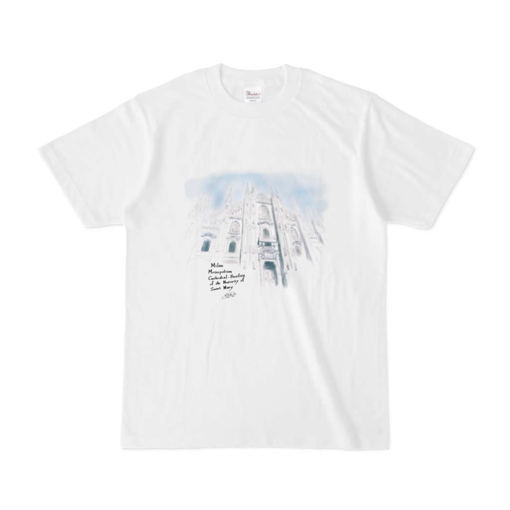 米蘭大教堂 速寫T-shirt (ミラノ大聖堂 自分で描いたTシャツ)