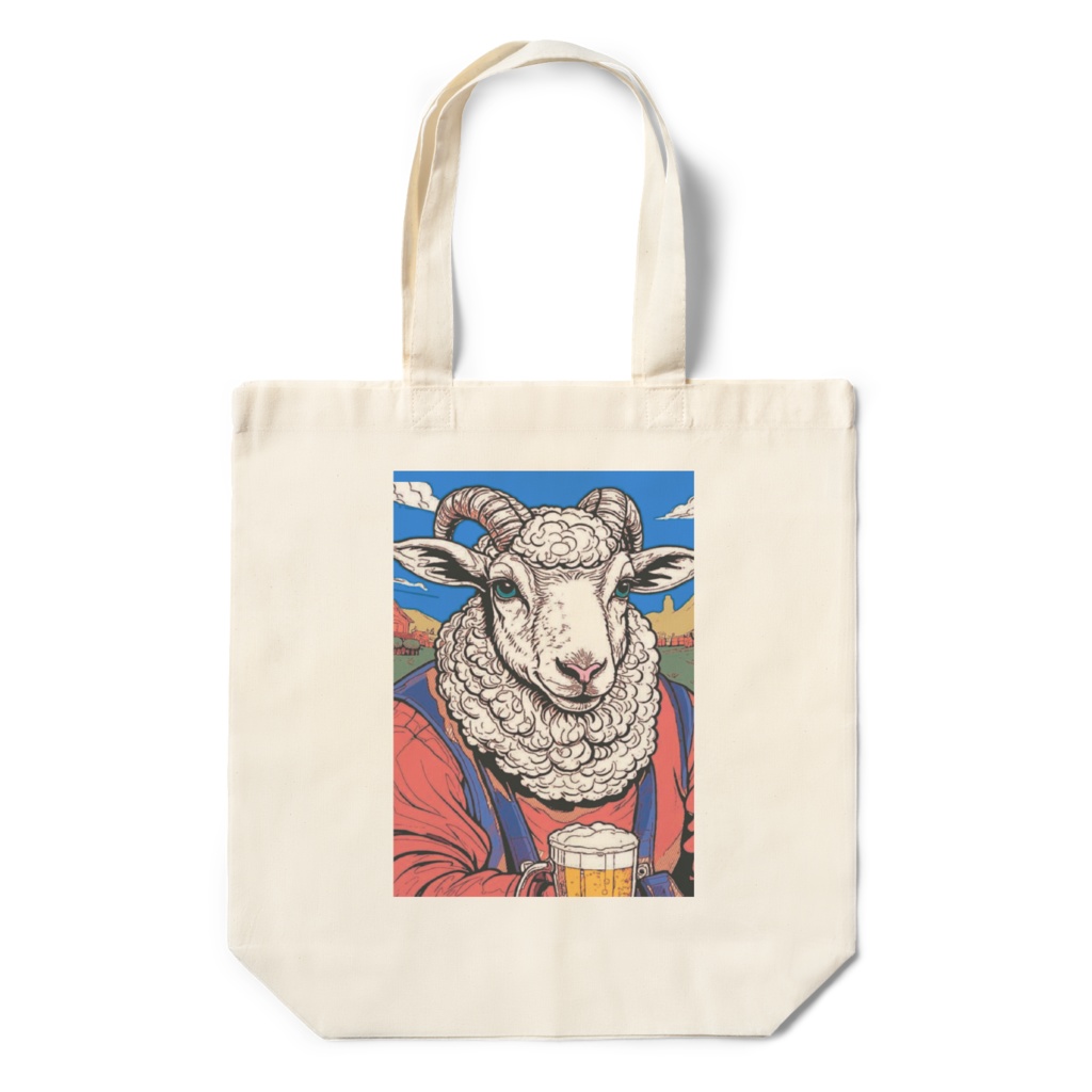 ビールを飲む羊