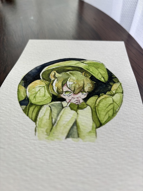 【水彩原画・ポストカードサイズ】泣き虫ネズミくん