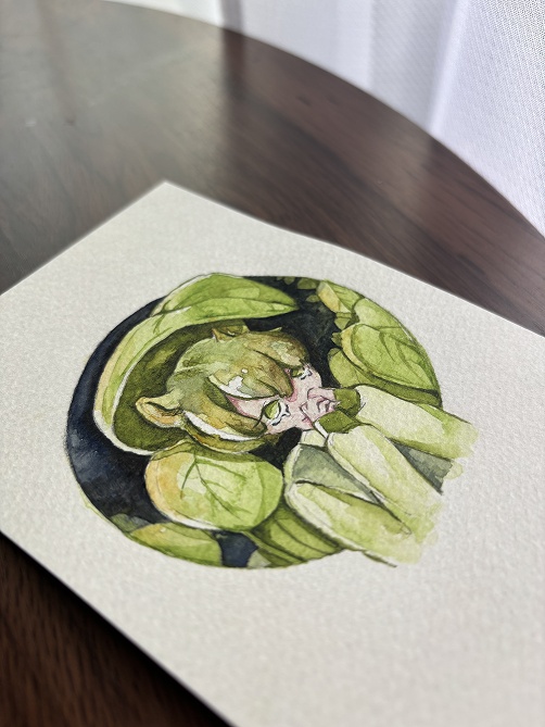 【水彩原画・ポストカードサイズ】泣き虫ネズミくん