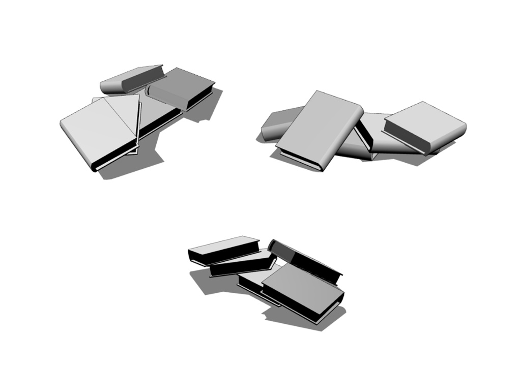 【3D素材】散らばった本