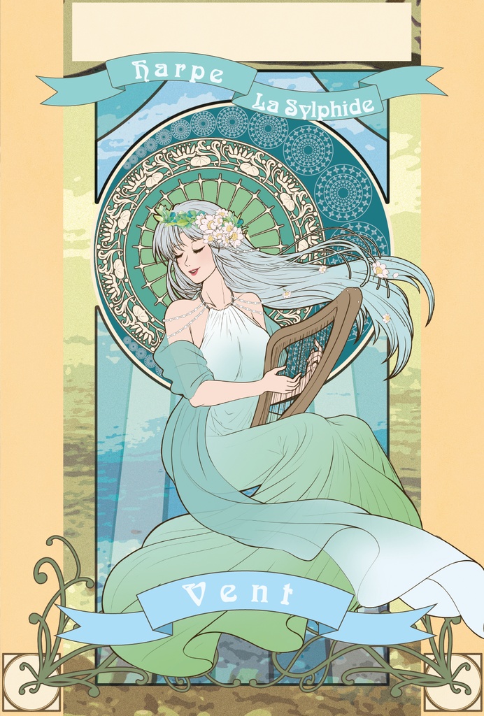 アール・ヌーヴォー「花鳥風月」 オリジナルポストカード 全4種