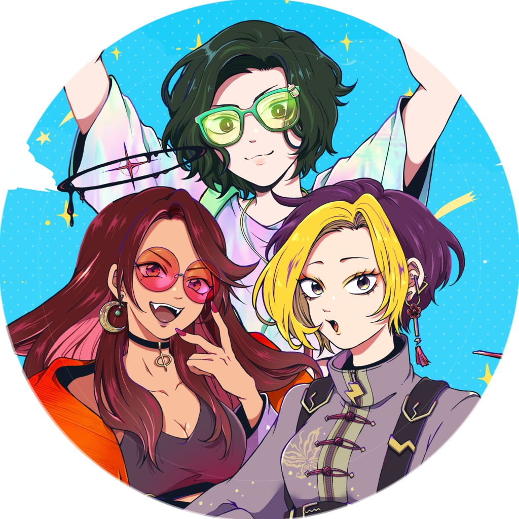 3人一緒！缶バッジ