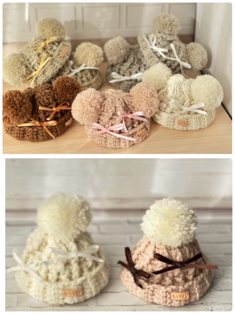 わっふるニット帽＆くまっふるニット帽