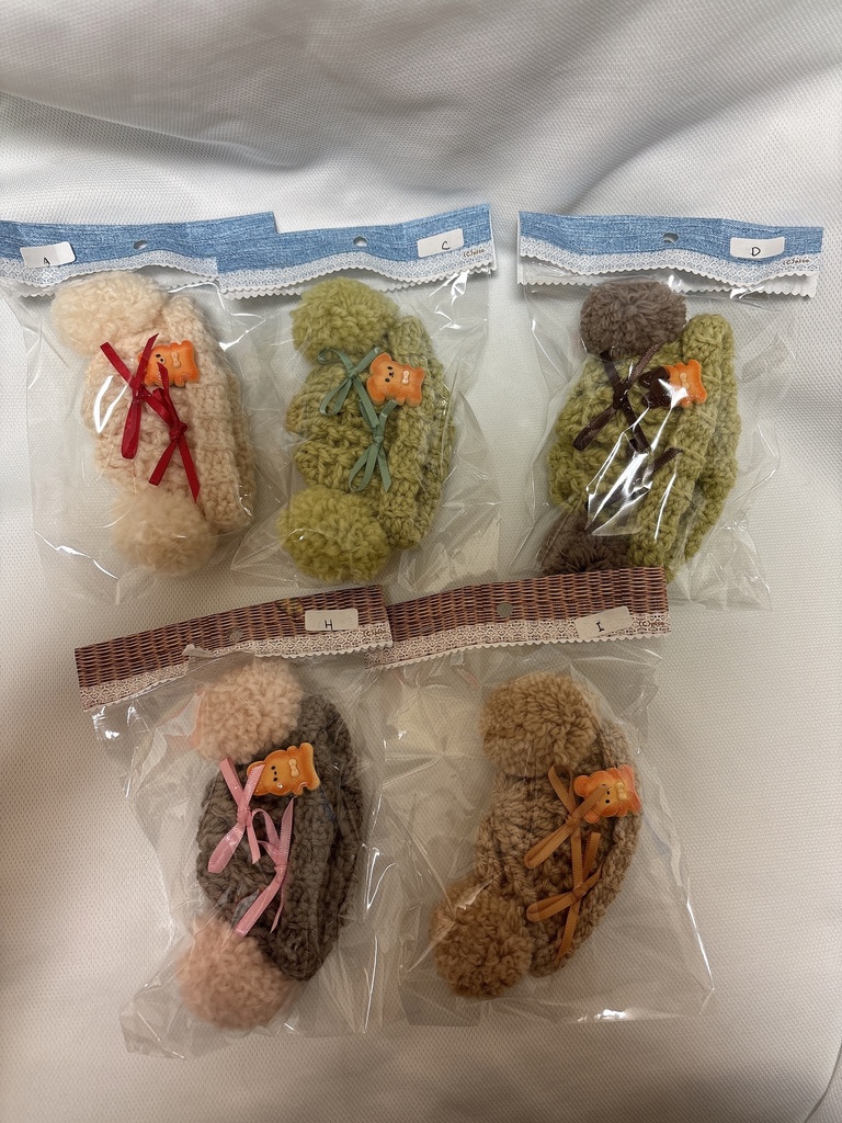 わっふる・くまっふるニット帽(10cm~12cm・ちみけもサイズ)