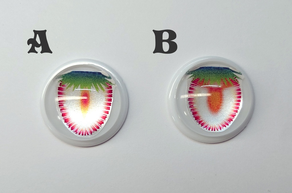 【22mm相当カボションアイ】いちごキャットアイ