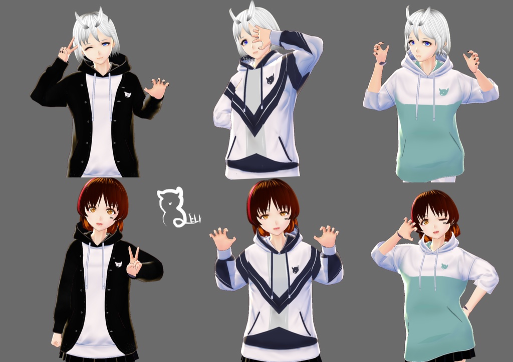 [VROID] Sweatshirts pack_vroid clothing