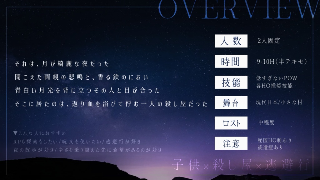 夢の最果てを知らない【CoCシナリオ/秘匿2PL】