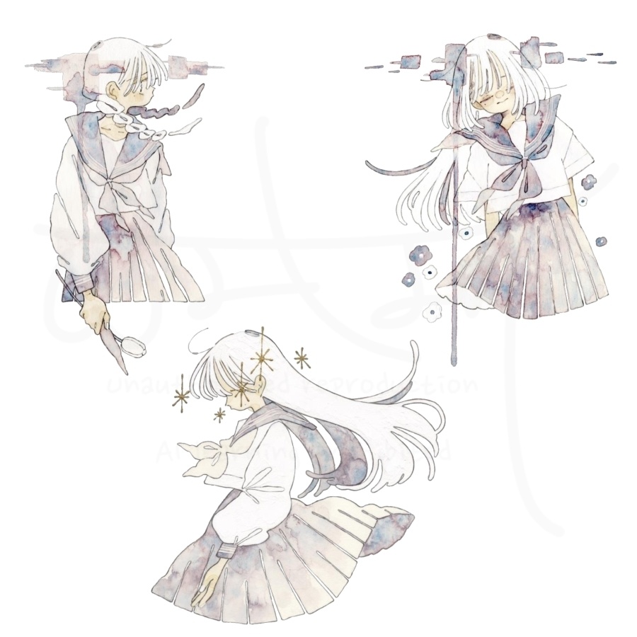 セーラー服少女のステッカー