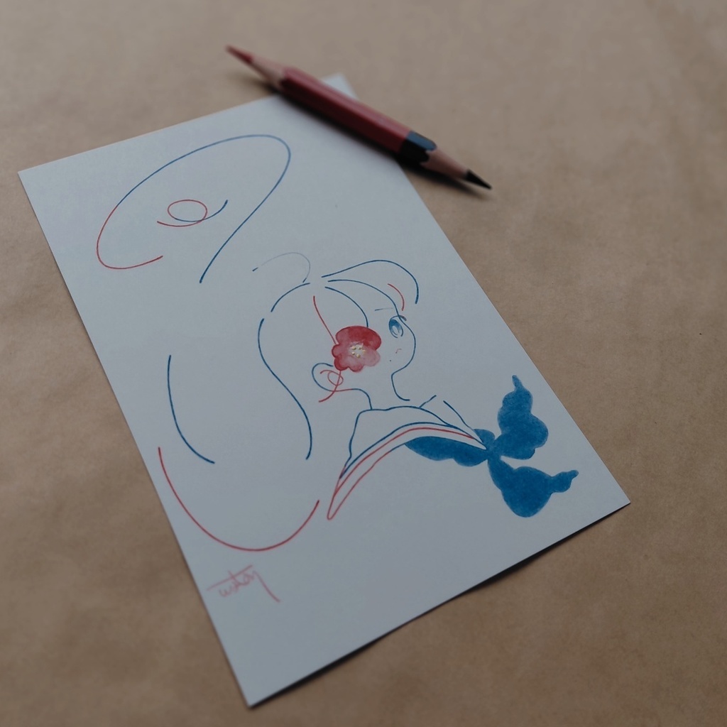 はがきドローイング「見透かして」