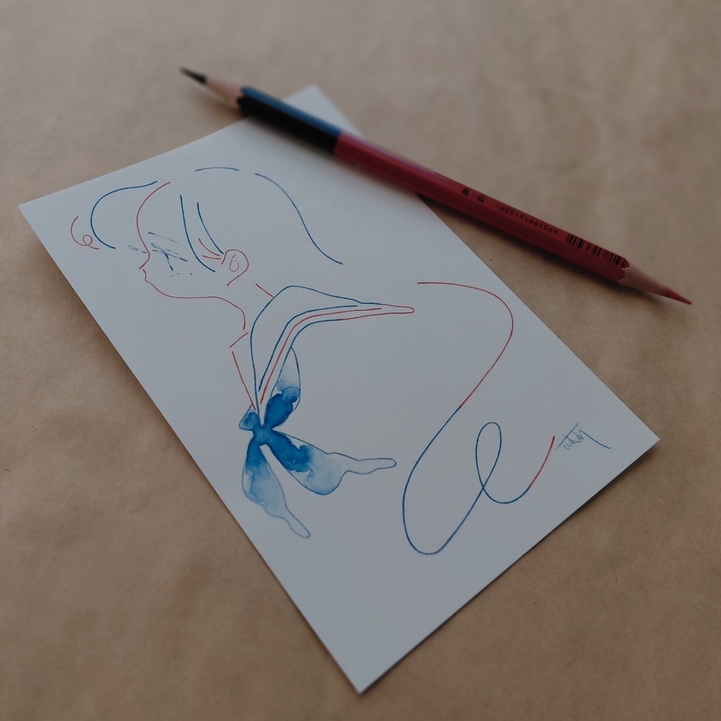 赤青鉛筆ドローイング