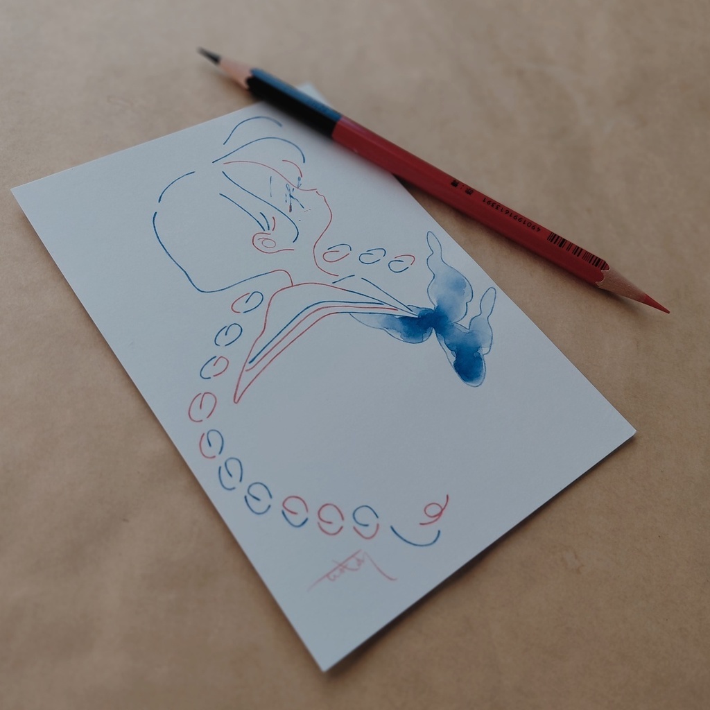 赤青鉛筆ドローイング